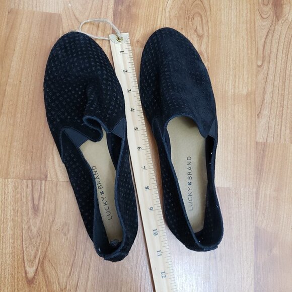 Lucky Brand Carthy Charsa Suede Perforated Flats Loafers Smoking Shoes Sz 10 - Picture 6 of 7